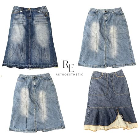 Y2K NYC IT GIRL DENIM MIDI SKIRT RE-3251