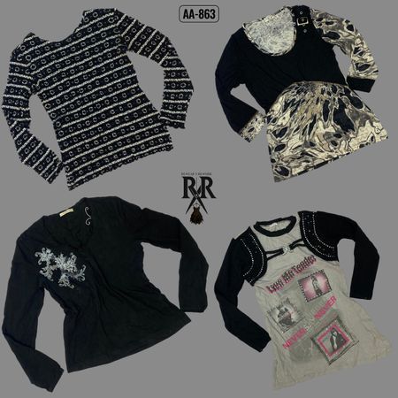 Y2K Retro Blackwave Full Sleeve Tops (AA-863)