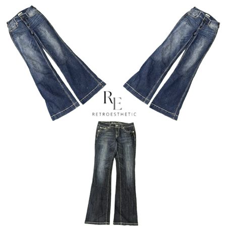 Y2K Denim Flare Jeans RE-3254