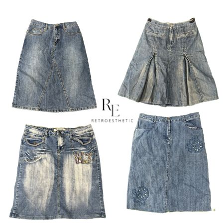 Y2K NYC IT GIRL DENIM MIDI SKIRT RE-3259