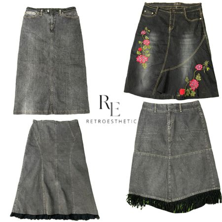 Y2K NYC IT GIRL DENIM MIDI SKIRT RE-3264