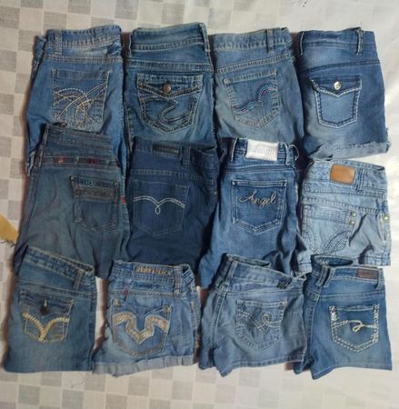 SILVER AND OTHER SILVER MIX BRANDS MINI SHORTS (ID 1181)