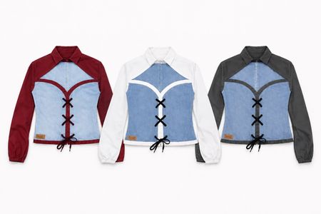 CR1659 UPCYCLED CORSET SHIRT TOP