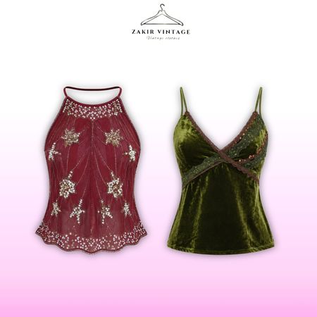 Y2k Perlen Cami Tops