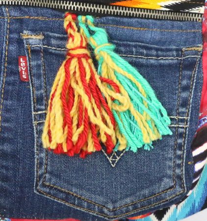 CR1663 UPCYCLED DENIM PATCHWORK BACKPACK