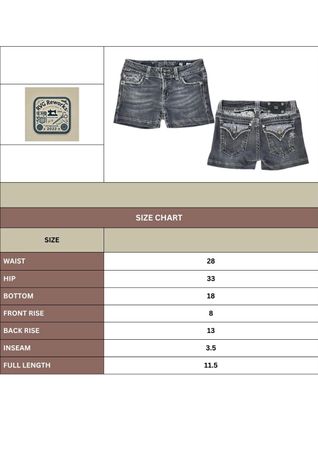 Upcycled Miss Me True Religion Rock Revival shorts