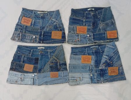 CR8623 UPCYCLED LEVI'S BELTED SKIRTS