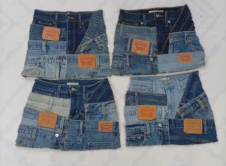 CR8626 UPCYCLED LEVI'S BELTED SKIRTS