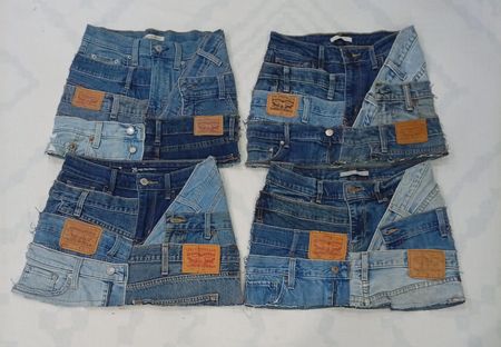 CR8636 UPCYCLED LEVI'S BELTED SKIRTS