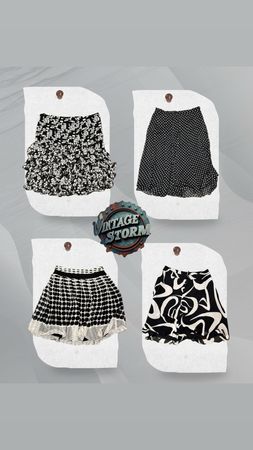 Y2K Abstract Print Skirts