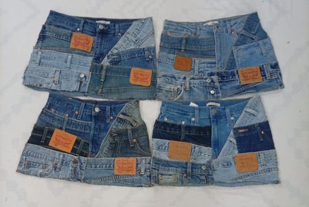 CR8638 UPCYCLED LEVI'S BELTED SKIRTS