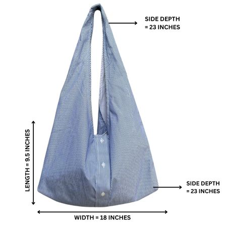 Upcycled Oxford Slouchy Bag