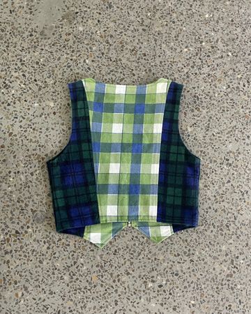 Upcycled Printed Contrast Quilted Vest