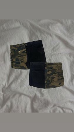 Upcycled Military Denim Skirt
