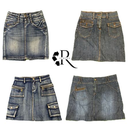 Y2K Era Cyber Girl Denim Midi Skirt RW 2014