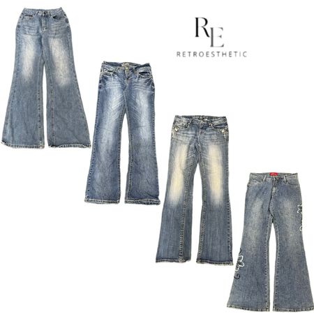 Y2K Era Girl Denim Flare Jeans RE-3272