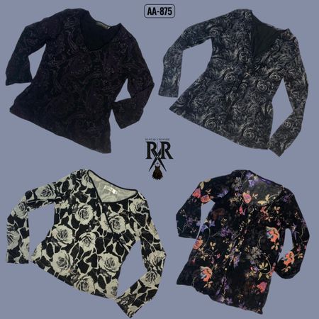 Y2K All Black Rave Full Sleeve Tops (AA-875)
