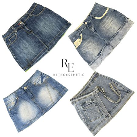 Y2K Paris Hilton Era Girl Denim Mini Skirts RE-3280