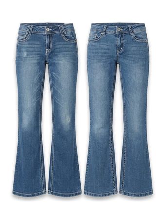 (FV-1501) Y2K Low Rise Thread Details Flared Jeans
