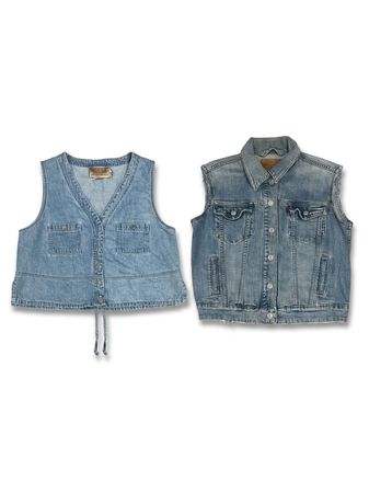 (FV-1495) Gilet en denim Y2K