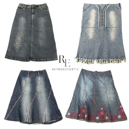 Y2K NYC IT GIRL DENIM MIDI SKIRT RE-3284
