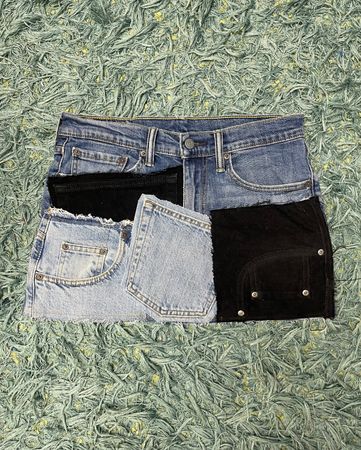 Upcycled Levi’s Denim Patchwork Skirt (DV -05)