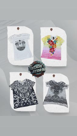 Y2K Graphic Floral Tops