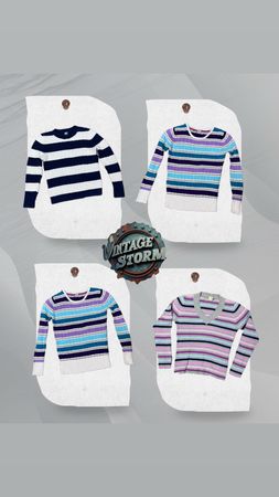 Y2K Retro Strip Sweater