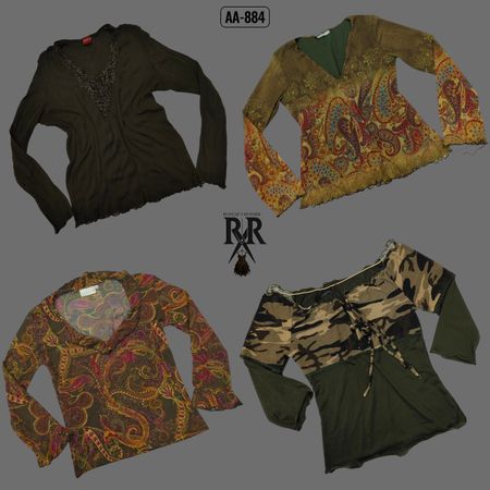 Y2K Earthy Tone Full Sleeve Tops (AA-884)
