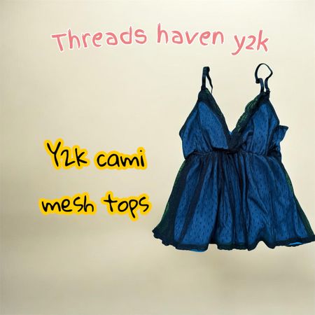TH # 0111     Coquette Lace Trim Cami Top – Vintage Y2K Fairycore Style
