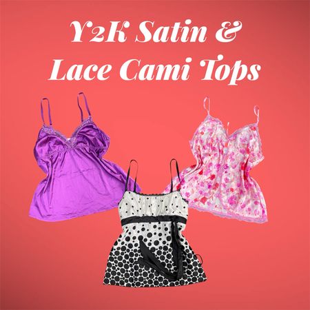 Y2K Satin & Lace Cami Tops - (21/05)