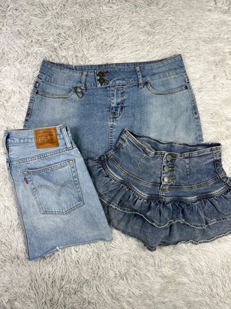 Y2k mini denim skirt