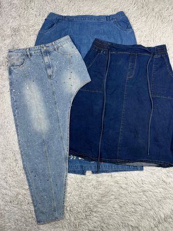 Long fashion denim skirt