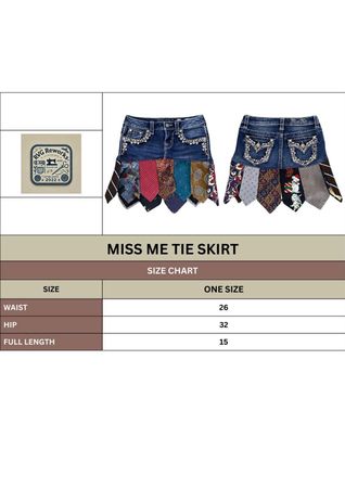 Upcycled Denim Tie Fringe Mini Skirt