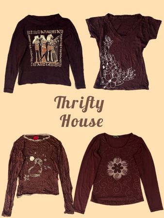 Just £5PP; Dark Brown Y2k Tops(TH/416)