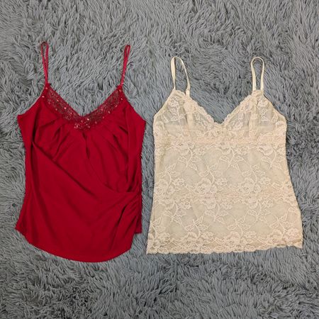 Coquette Y2K Camisoles | Lace Trim Floral Mini Top Bundle