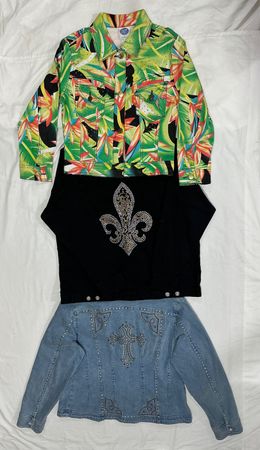 Y2K Denim Jacket Embroidered B # 094