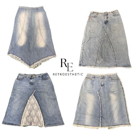 Y2k Paris Hilton Era Girl Denim Midi Skirts RE-3297