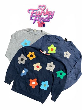 Upcycled Nike Flower Patchwork Sweatshirt