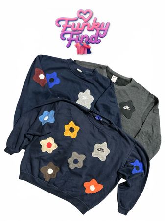 Upcycled Nike Flower Patchwork Sweatshirt