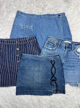 Fashion mid denim skirts