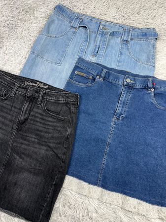Y2k mid denim skirts