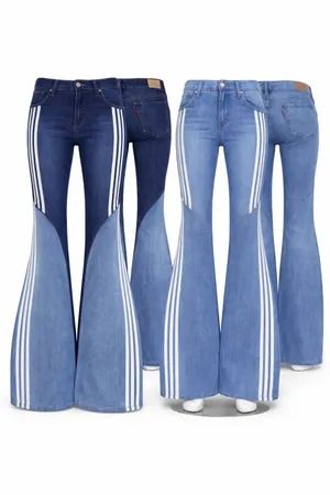 CR1698 Upcycled Flare Denim Jeans