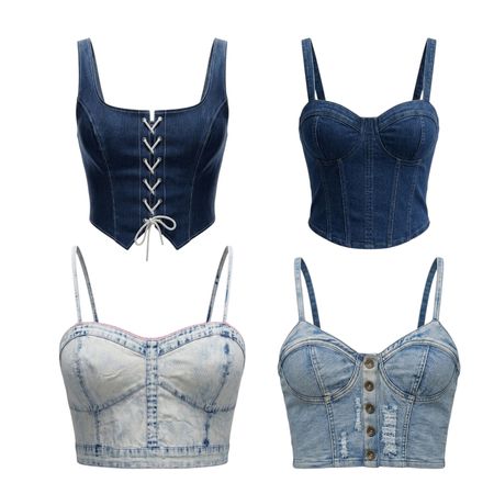 Y2K Denim Crop Tops