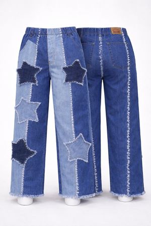 CR1704 Upcycled Denim Wide-Leg Pants