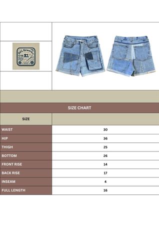 Upcycled Multi-Pocket Denim Shorts