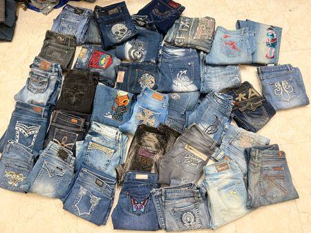 Jeans de campana Y2K y bordados 48 piezas
