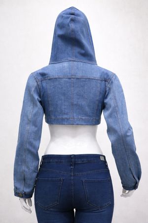 CR1717 Upcycle Denim Kapuzenjacke