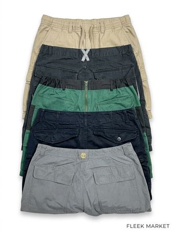 Men’s Utility Cargo Shorts Multi Pocket Workwear Streetwear Bundle Branded and Unbranded – 10 Pieces