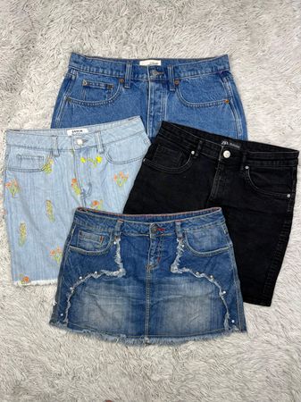 Mini denim skirt